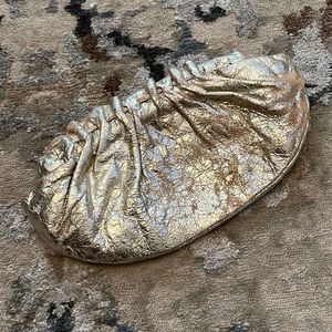 Gold “crackle” clutch